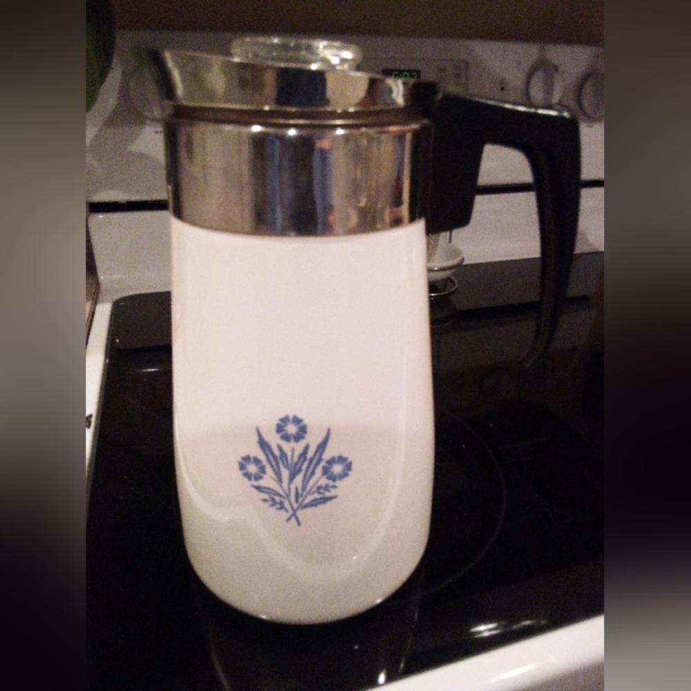 Vintage Retro Corningware Glass 9 Cup Percolator Coffee Pot